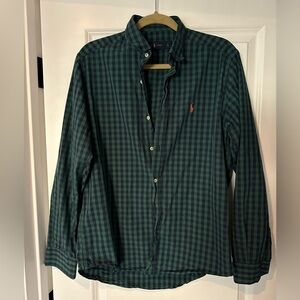 Ralph Lauren green and blue long sleeve button down, size L